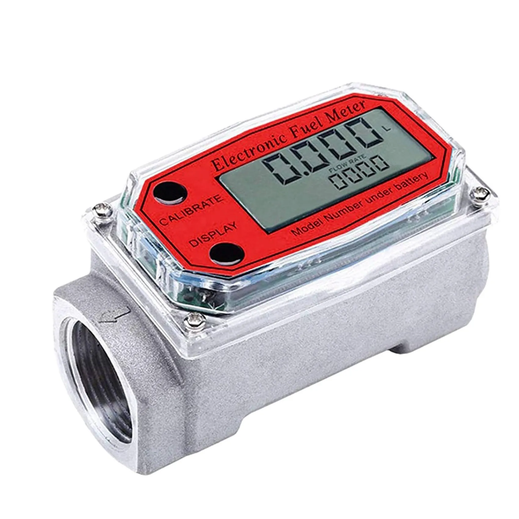 3Pcs 1 Inch Digital Turbine Flowmeter Digital LCD Display With NPT Counter Fuel Flowmeter For Measuring Engine Oil-Y18A