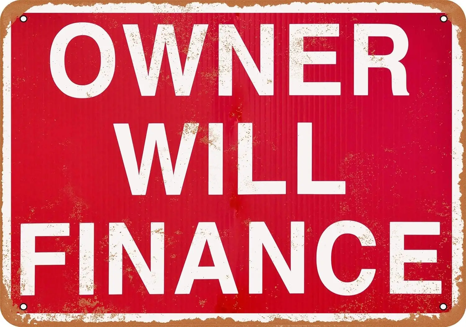 Panneau métallique 10 x 14 - Le propriétaire prend en charge le financement - Aspect vintage rouillé - Aluminium