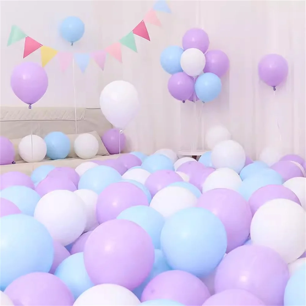 20Pcs Silver White Purple Metal Latex Chrome Balloons Wedding Decorations Matte Globos Birthday Party Decorations