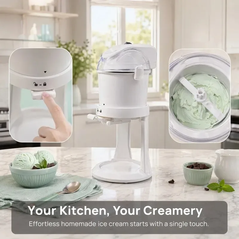 for 110V US Standard Household Pre-cooled Ice Cream Machine 1L Homemade  DIY Cone Mini Maker 15W