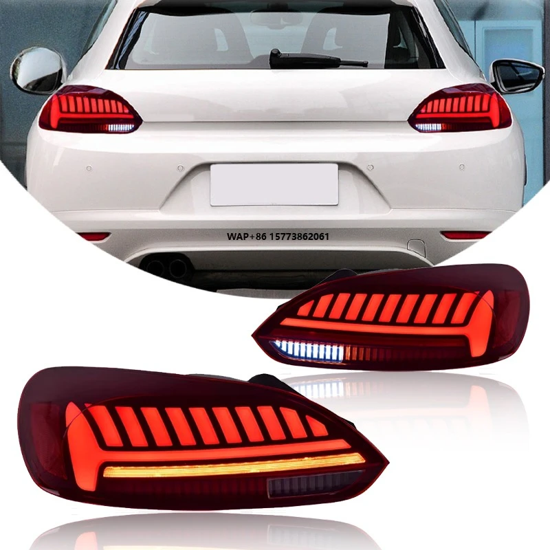 

2 Pieces for VW Scirocco 2009-2014 LED Taillight Brake Stop Lamp Auto Parts Upgrade Plug and Play Q7 Style Taillight Rear Light
