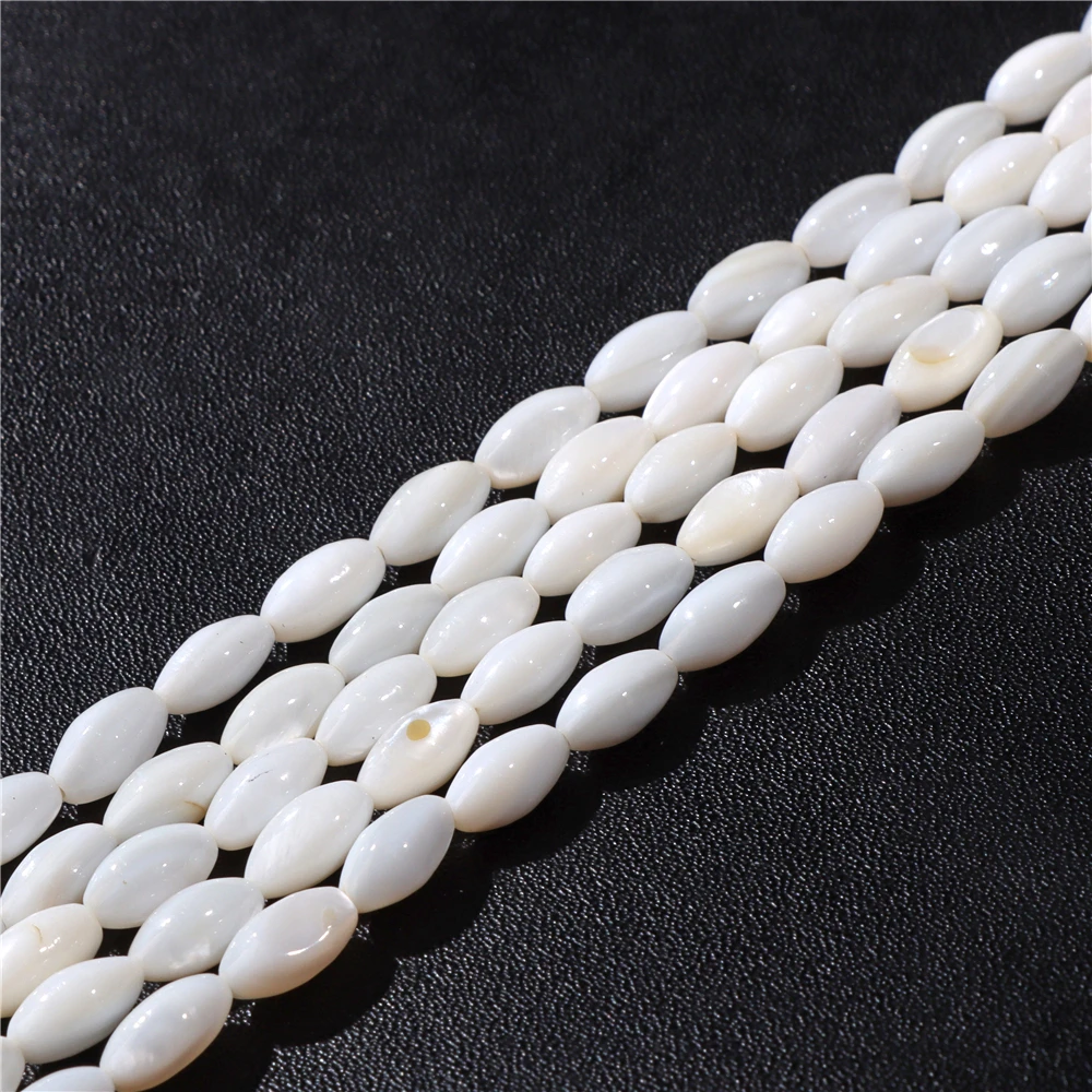 15X6mm Long Stripe Shell Beads Point Stick Mother of Pearl Shell Slice Loose Beads for DIY Making Jewelry Necklace Accessories