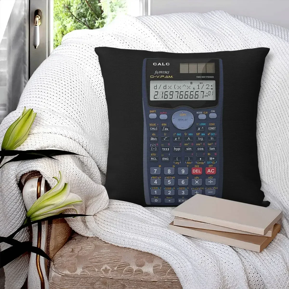 Funny Calculator Nerd Geek Science Gift Square Pillowcase Pillow Cover Polyester Decor Comfort Throw Pillow for Home Bedroom