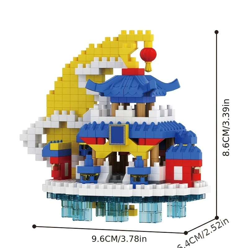 1852-Piece Guanghan Palace Adult Building Blocks High Difficulty Construction Series Assembly Educational Toy Ancient Architecture Moon Romantic