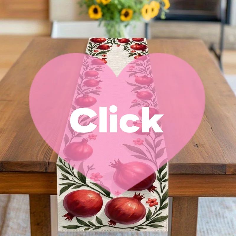 Happy Rosh Hashanah Pomegranate Line Table Runner Jewish Holiday Decor Reusable Kitchen Dining Table Runner Shana Tova Decor