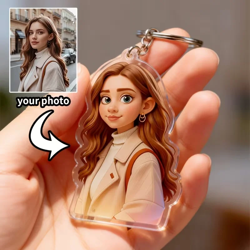 Custom Custom Photo Cartoon Animation Style Keychain Suitable for Four Seasons Personalized Modern Fun Art Kitchen Decor Family Photo U - Aliexpress Deal