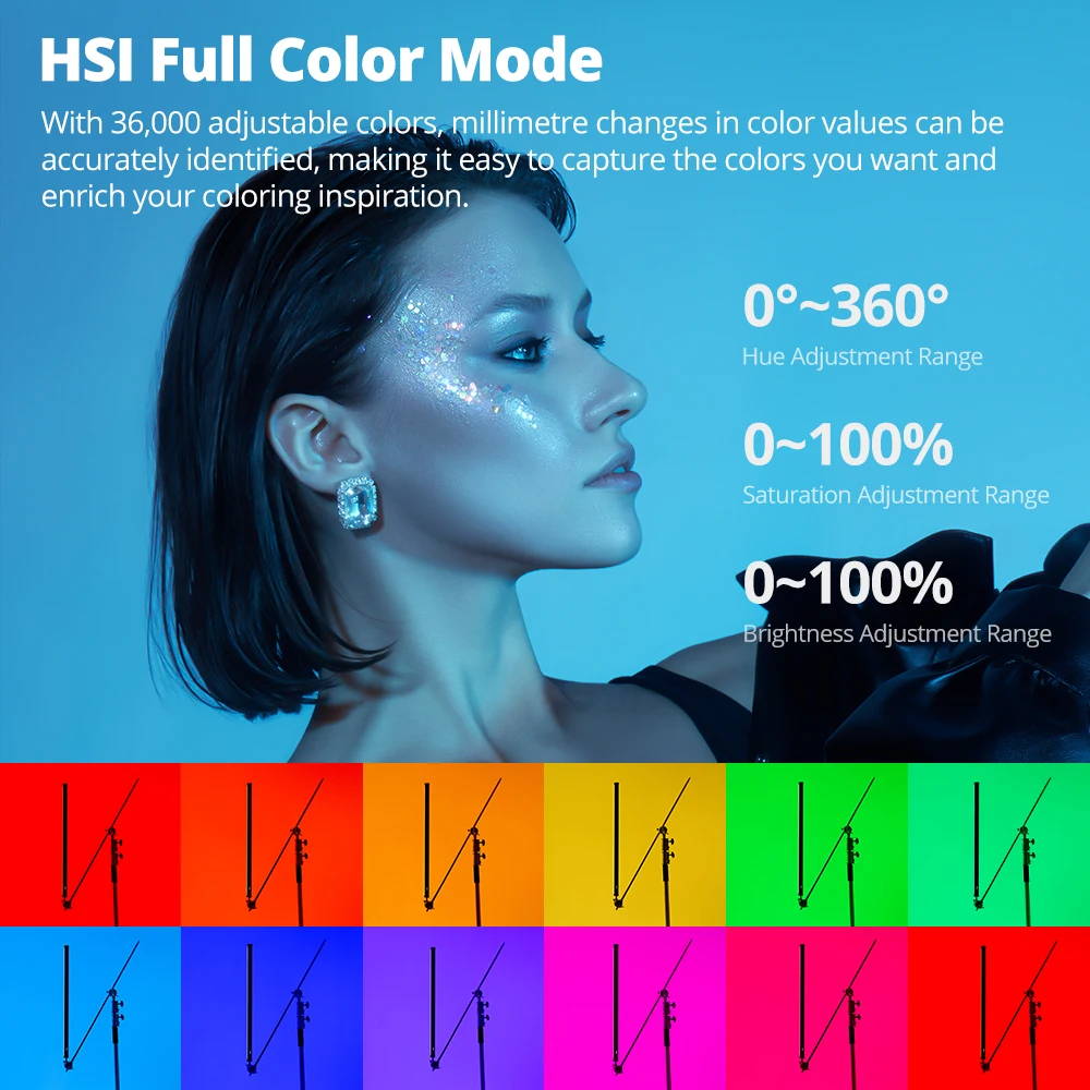 AMBITFUL A2 plus Gift Kit RGB Tube Light With 2in1 Reflector,220cm Light Stand,7pcs Accessories kit 2500-8500K Video Stick Light