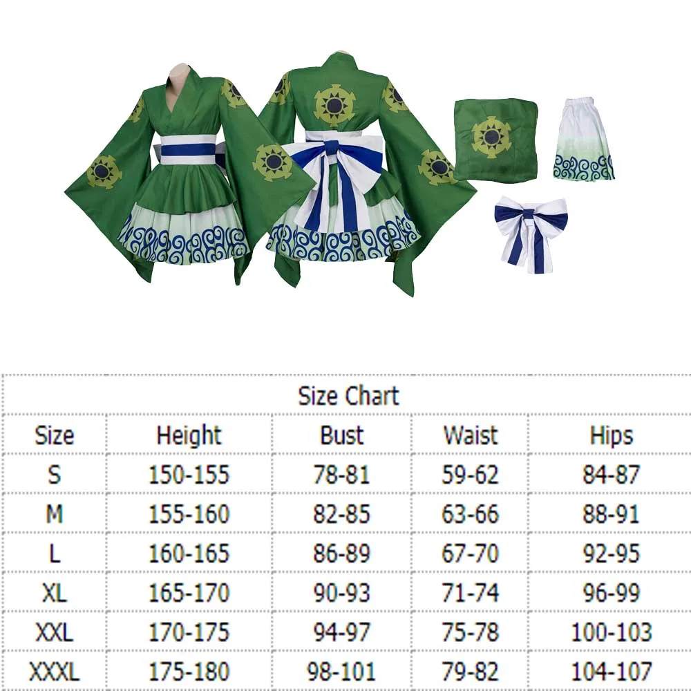 أنيمي رورونوا زورو زي تنكري للنساء ، فستان لوليتا ، تنكر كيمونو ، ملابس الهالوين ، بدلة حفلة كرنفال