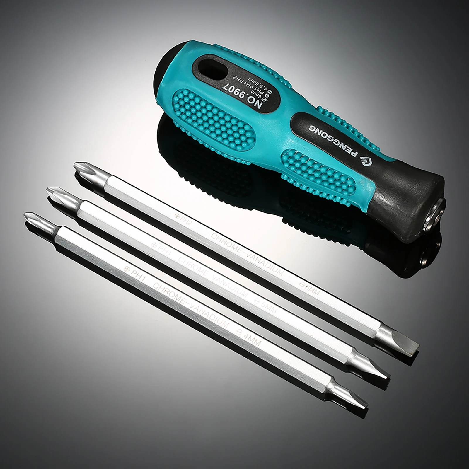 4pcs Multi-functional Insulated Screwdrivers Set with Magnetic Two-Way Slotted & Phillips Bits Electrical Work Repair Tools