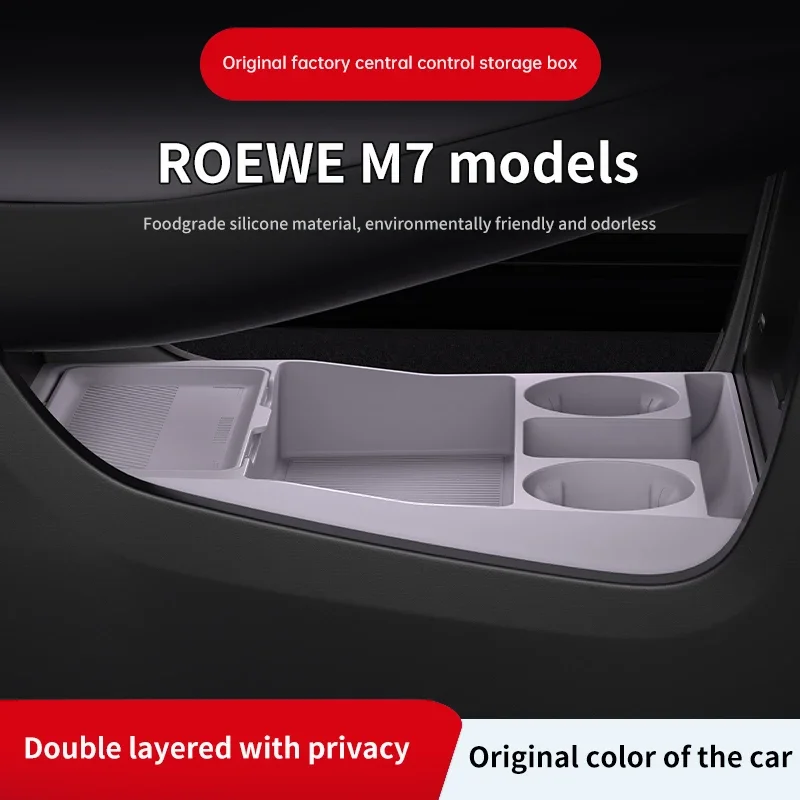 2025 For MG 7 Roewe M7 Center Console Below Storage Box Central Control Organizer Mat Car Interior Silicone