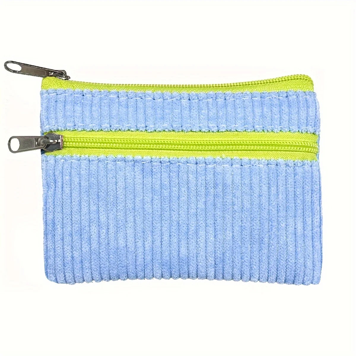 Mehrfarbige Kleingeldtasche aus Cord, Schlüsseltasche, tragbare Kartentasche, kleiner Metallreißverschlusskopf – Detail 5