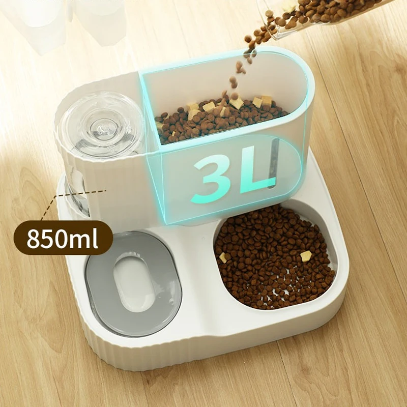 

Cat Feeder Bowl Kibble Automatic Dispenser Bowls and Drinkers Feeder Food Storage High Designed Pets Bowl for Cats Accessories