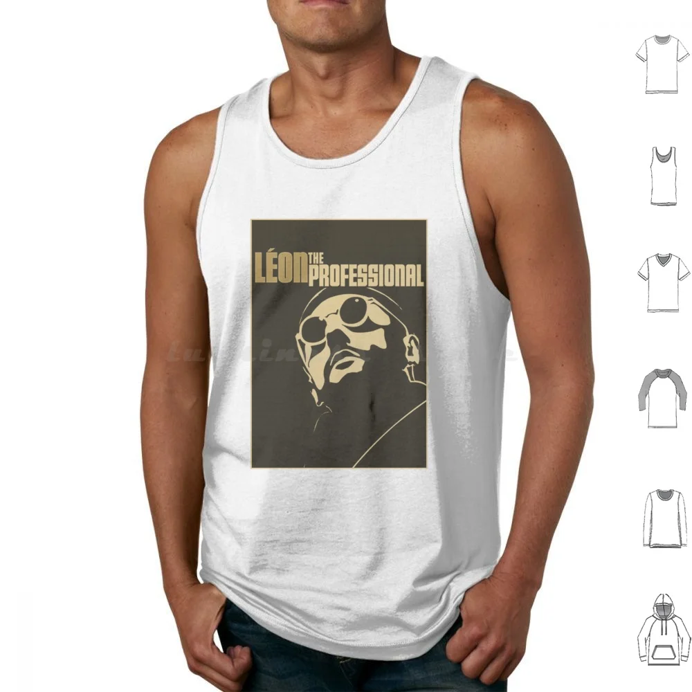 Léon The Professional-Yellow Black Artwork Tank Tops Vest Sleeveless Leon Leon The Professional Movie Mathilda Natalie