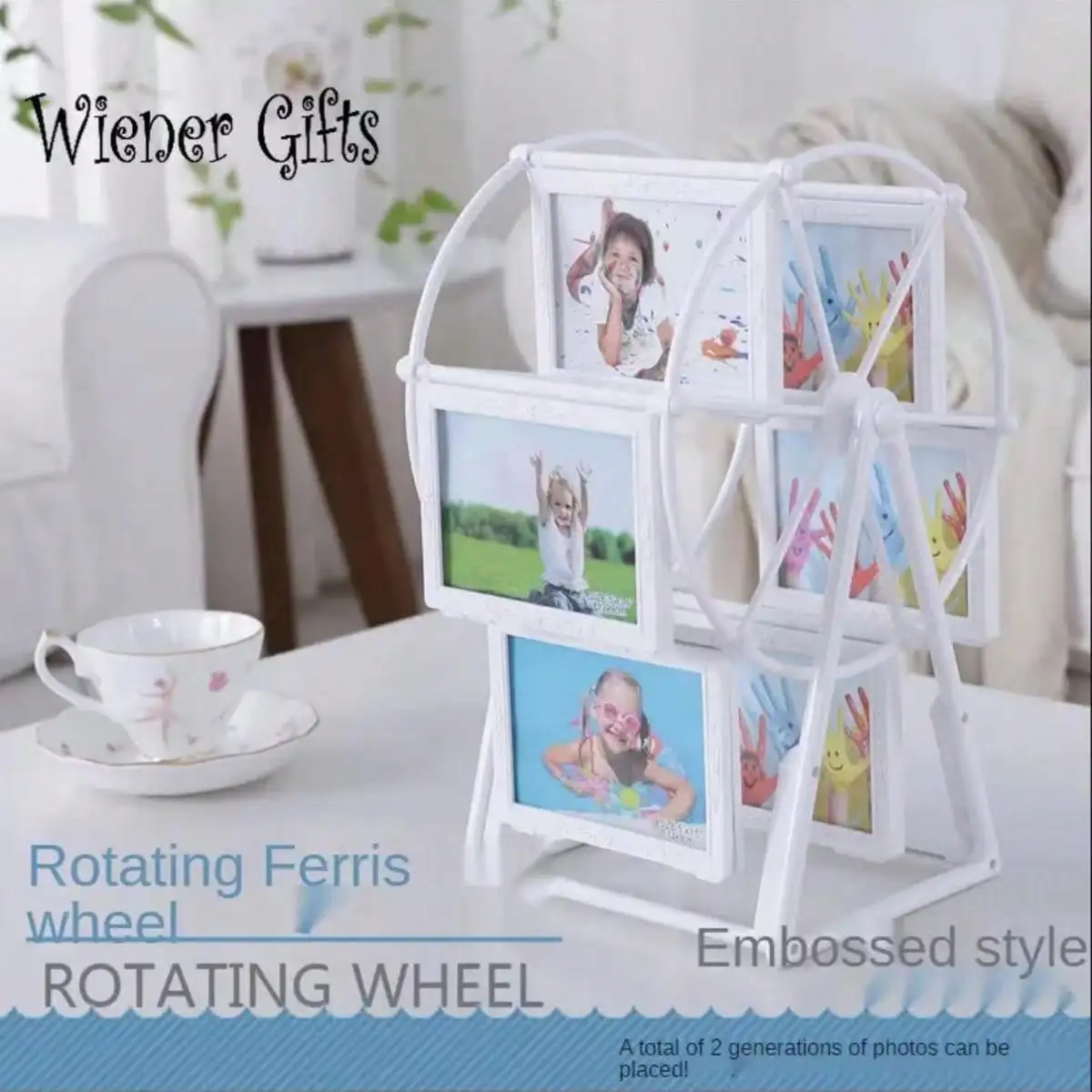 Retro Rotating Photo Frame Set, Ferris Wheel, Windmill, Living Room Decoration, Home Accessories, Bedroom Picture