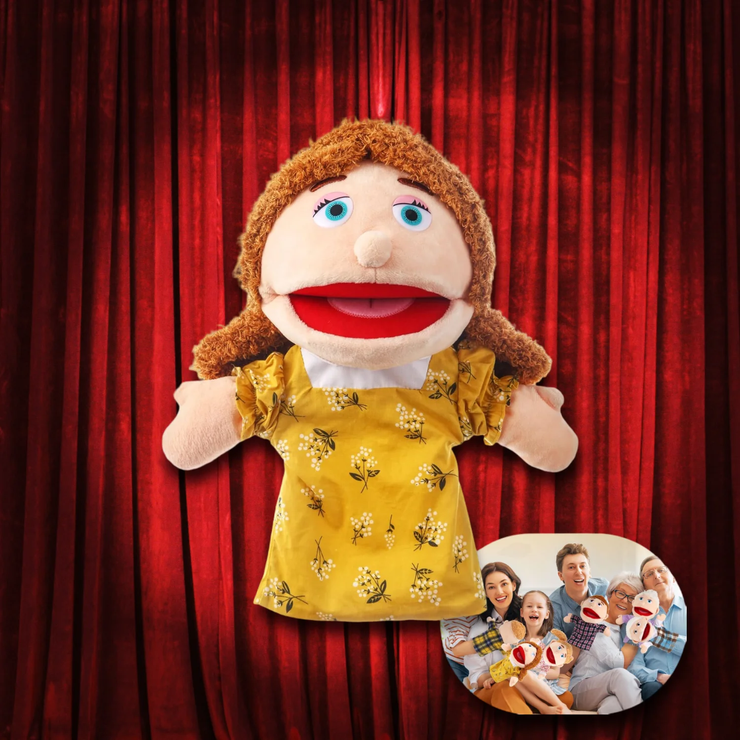 Mather Handpuppen – Weiche Plüsch-Handpuppen, interaktives Rollenspiel-Spielzeug zum Geschichtenerzählen für Kinder, fantasievolles Spielen