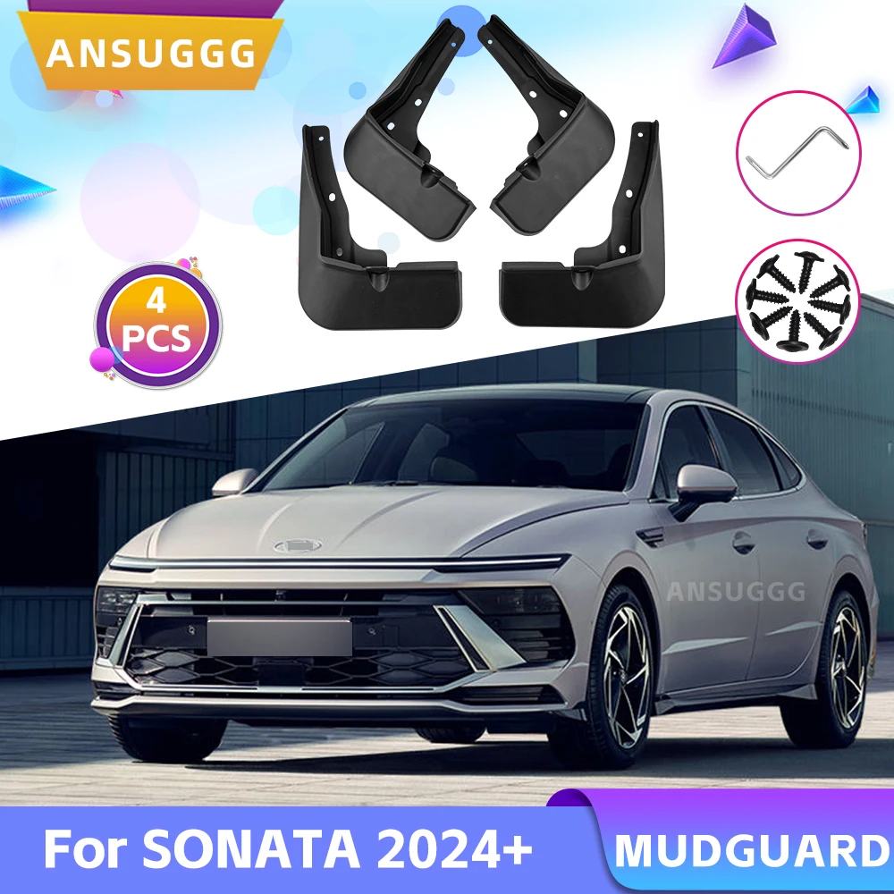 

Mudguard For hyundai SONATA The Edge Hybrid 2024 Mud Flaps Splash Guards MudFlap Car Accessories Front Rear Wheels Fender 4Pcs