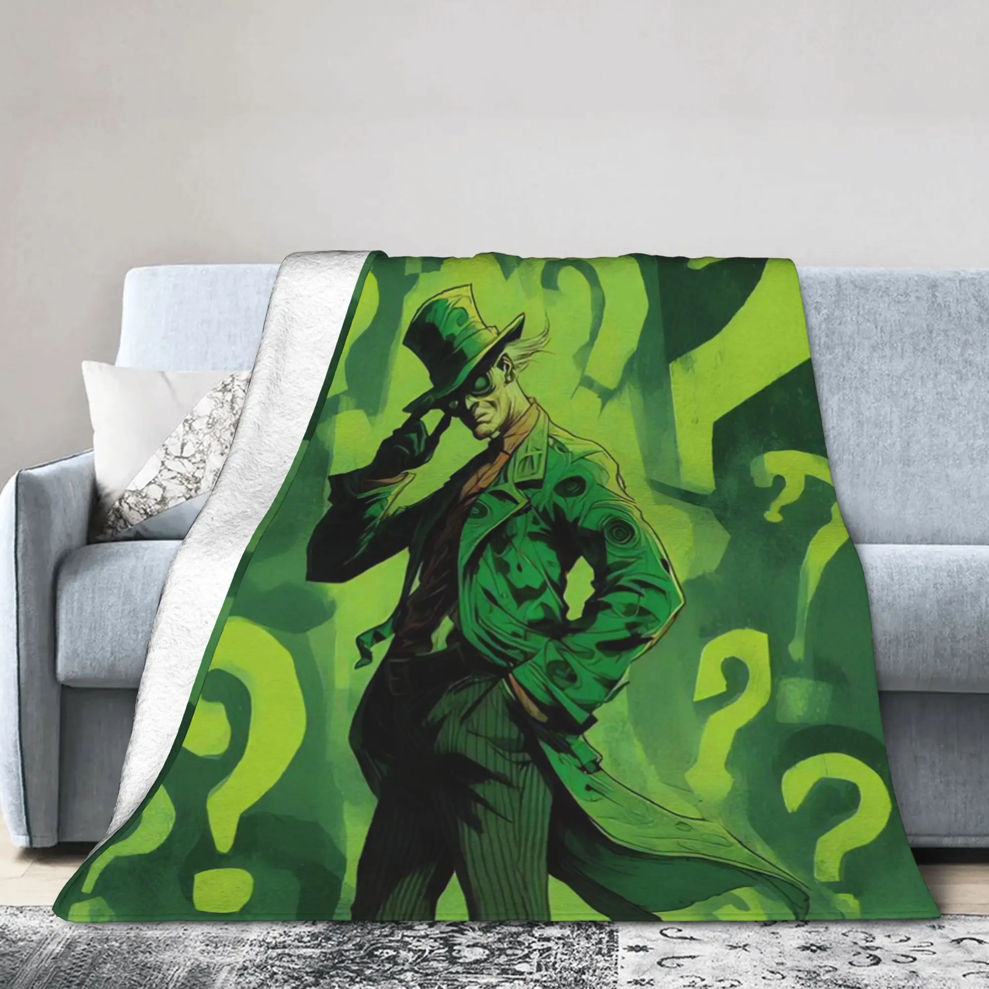 Paul Dano Riddler Blanket Fleece Bat Man Ultra-Soft Throw Blankets for Outdoor Travel Bedroom Quilt