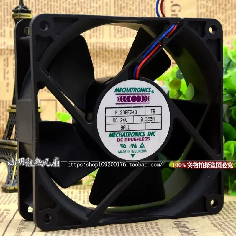 NONOI F1238E24B 24V 0.350A 12038 12cm² Wire Server Cooling Fan for Servers