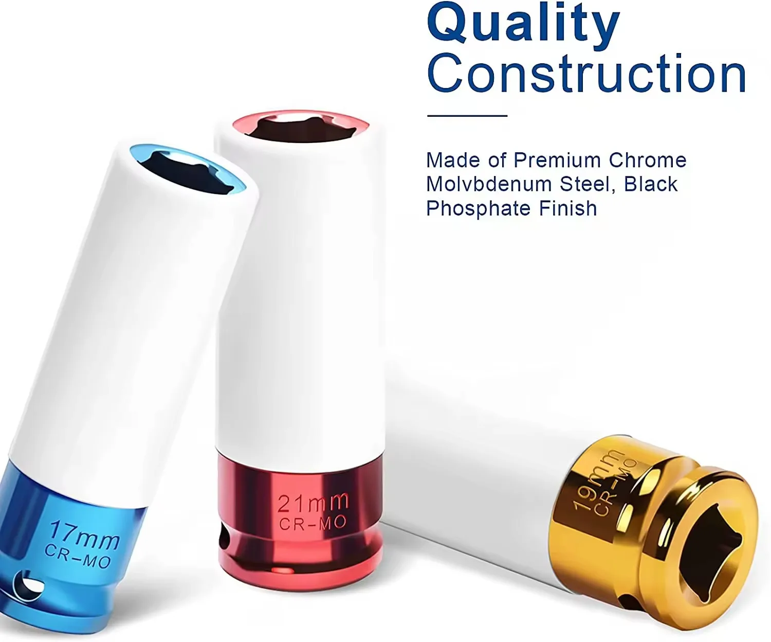 17mm 19mm 21mm Hex Sockets Colorful Sleeve Tire Protection Sleeve Wall-Deep Impact Nut Socket Alloy Wheel Pneumatic Wrench Tire image 4