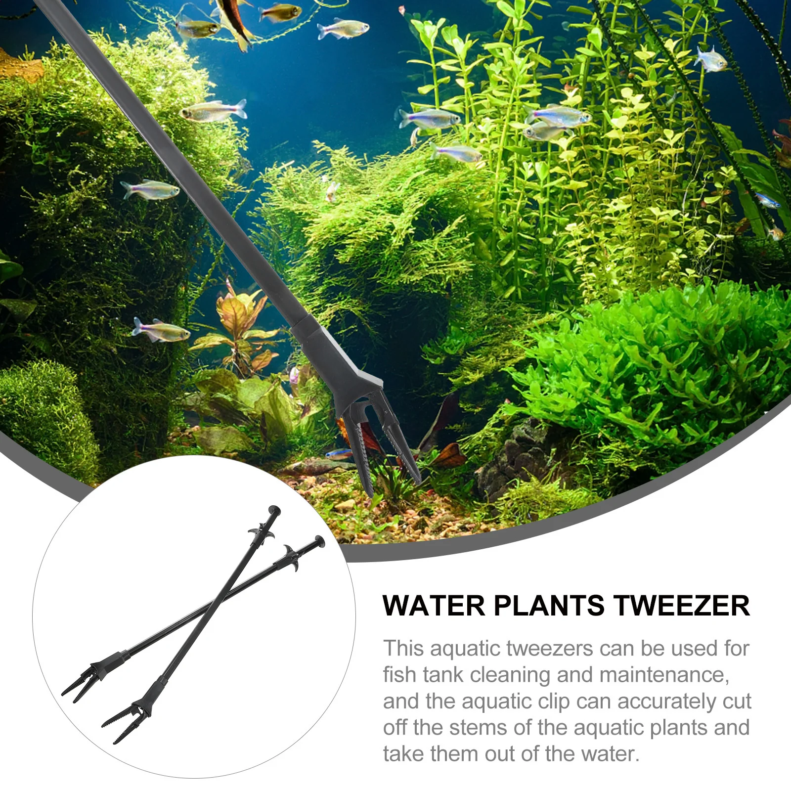

2Pcs Water Plants Tweezer Long Handle Aquarium Cleaning Tool Fish Tank Accessories Aquatic Plant Clip Fish Tank Cleaner