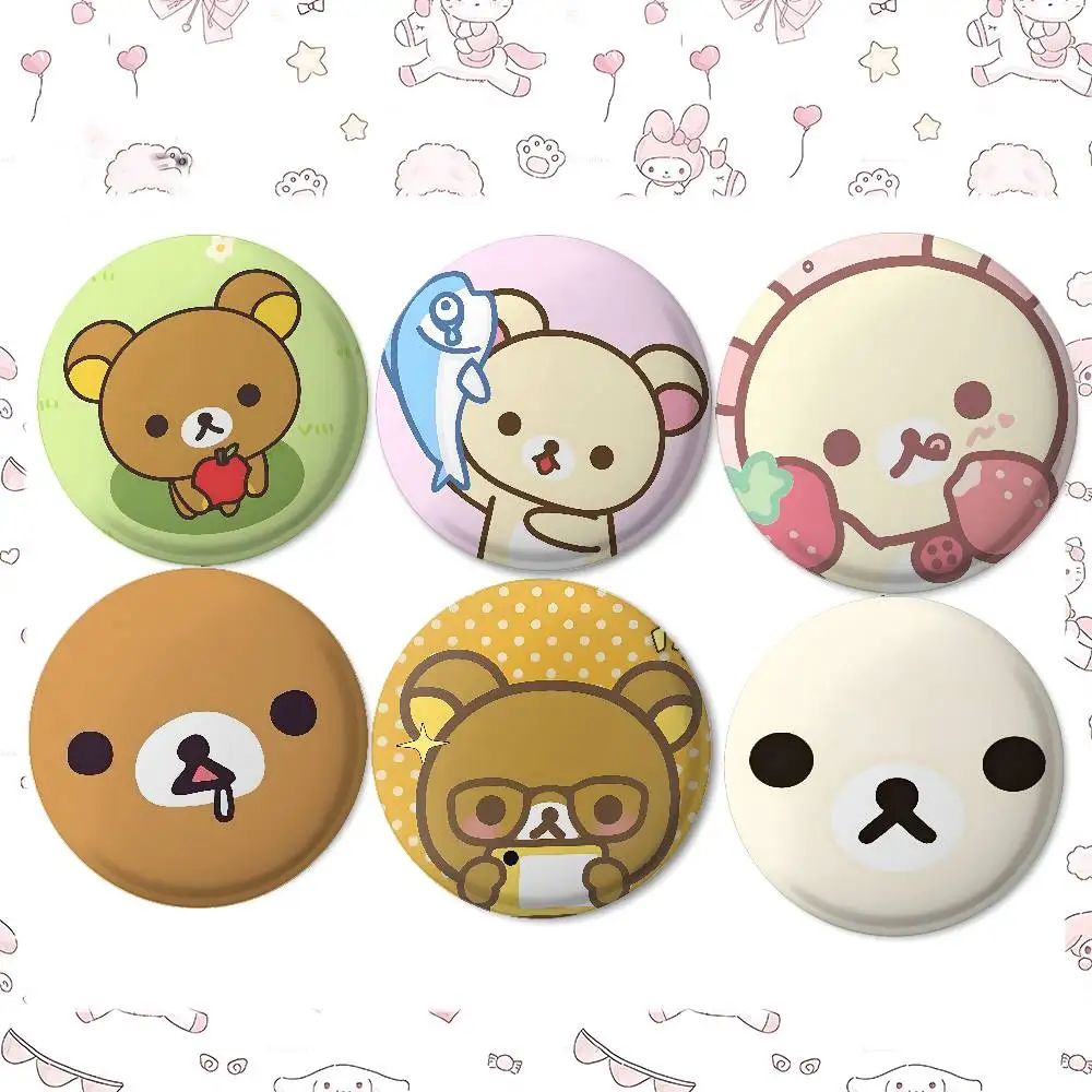 R-Rilakkumas Badges Tinplate Soft Button Pin Brooch Metal Badge Custom Jewelry Accessories Hat Bag Lapel