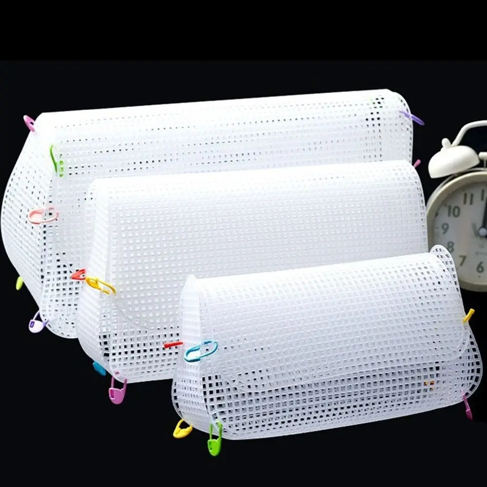 

Plastic Weaving Plastic Mesh Cloth Handmade Craft Bags Making Grid Hook White Knitting Crochet Bags Plate Bag Accessories
