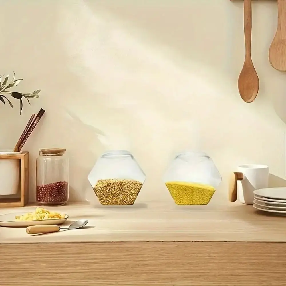 Portable Hexagonal Candy Cookie Jar Plastic Clear Packaging Jars High-capacity Reusable Food Storage Container Kitchen Supplies