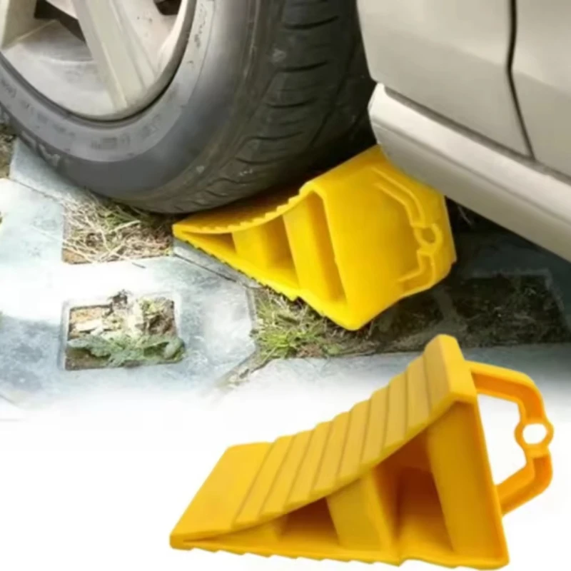 Multipurpose Car Trailer Wheel Chock with Handles Vehicle Truck Tire Stop Block Anti-slip Parking Wedges Wheel Alignment Block