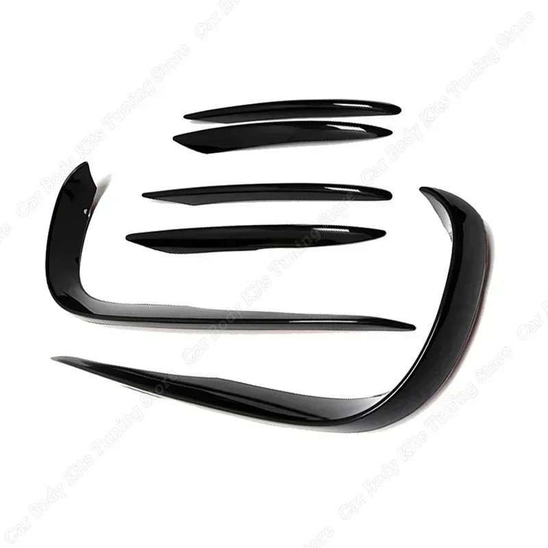 For Mercedes Benz E-Class W213 S213  AMG Line Pre-Facelift Carbon Look Front Bumper Lip Splitter Spoiler Fog Light Trim Tuning