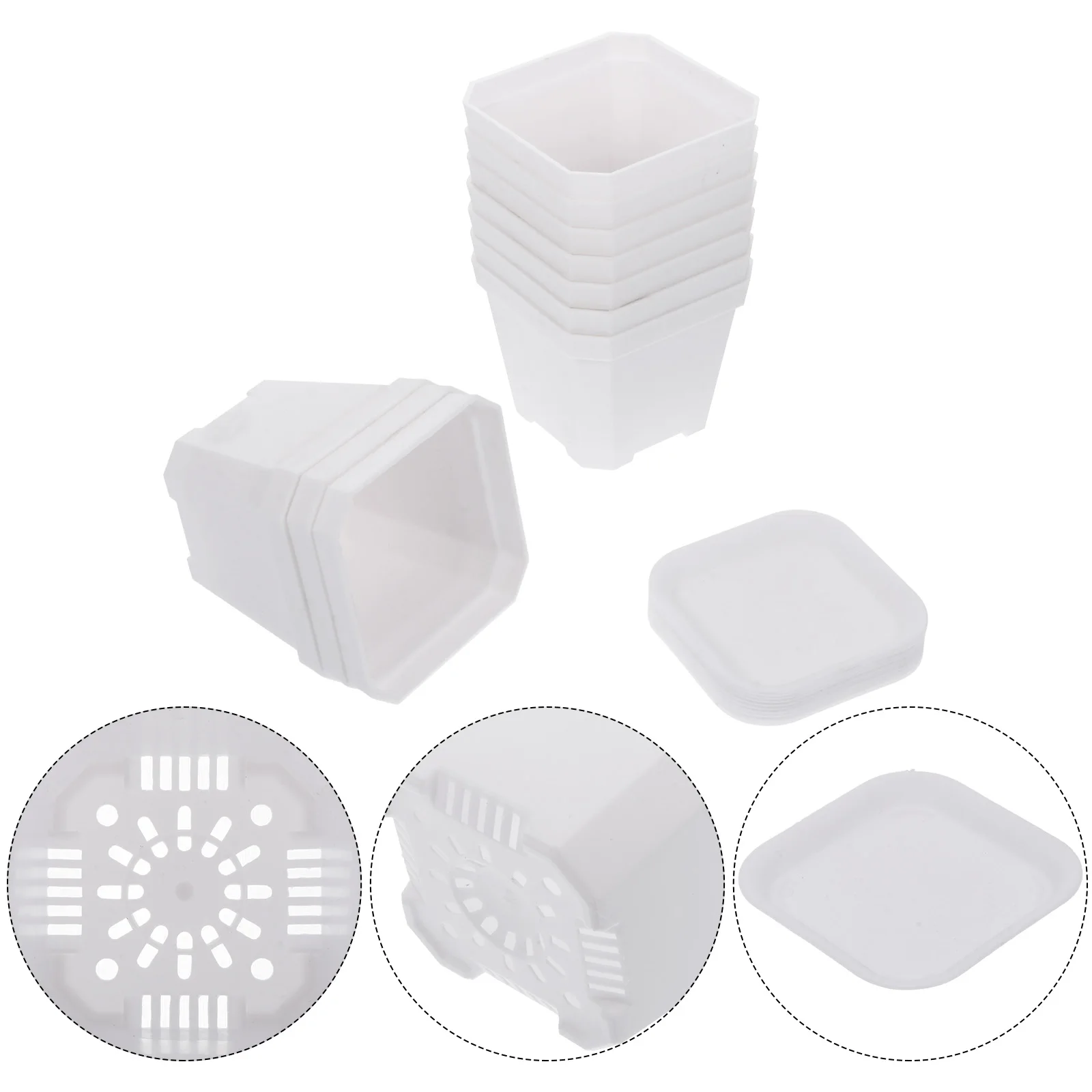 

10 Pcs Mini Bonsai Flowerpot Small Plastic Nursery Pots for Plants Seedling Pot Tray Desktop Garden