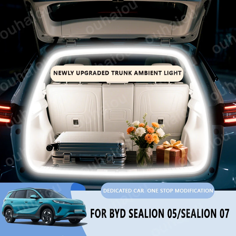 

For BYD SEALION 05/BYD SEALION 07 trunk light modification light Atmosphere lights White warm white Rear Trunk LED Light Bar