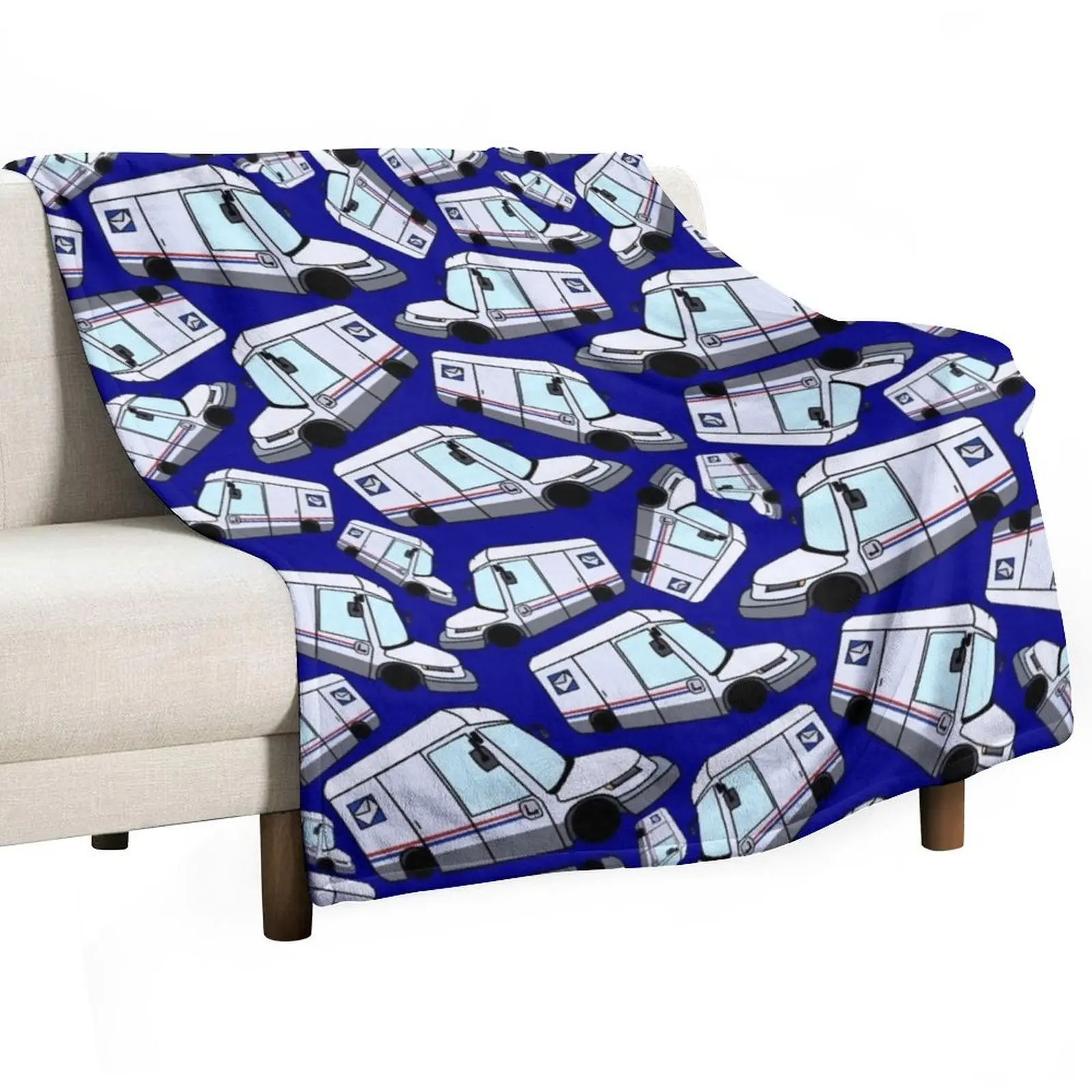 

NGDV New Mail Truck Print Throw Blanket Blankets For Bed Large Bed linens Picnic Blankets