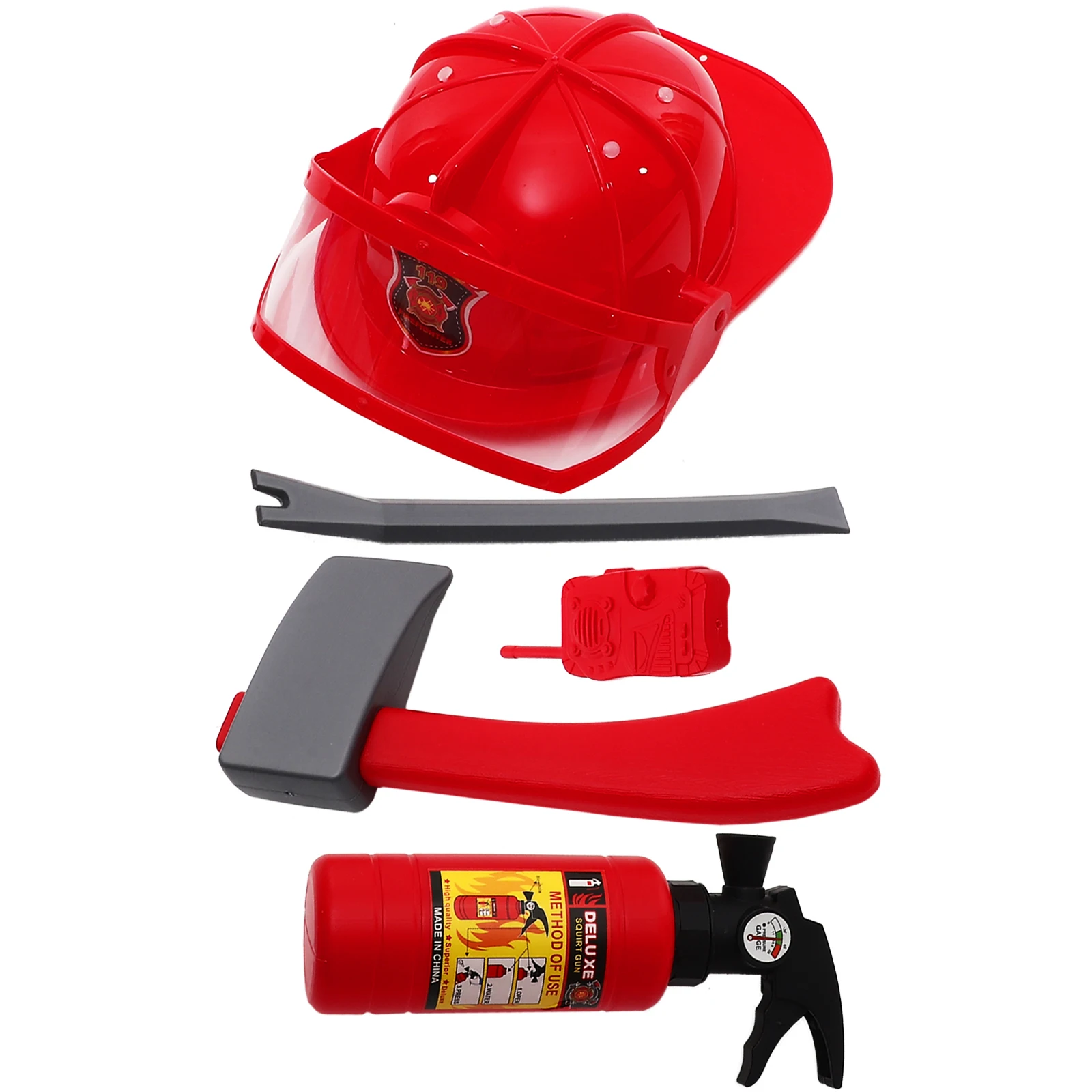 Costume antincendio Vigile del fuoco Gioco di ruolo Attrezzatura da pompiere Vigili del fuoco Finta accessori Cappello Vestire per