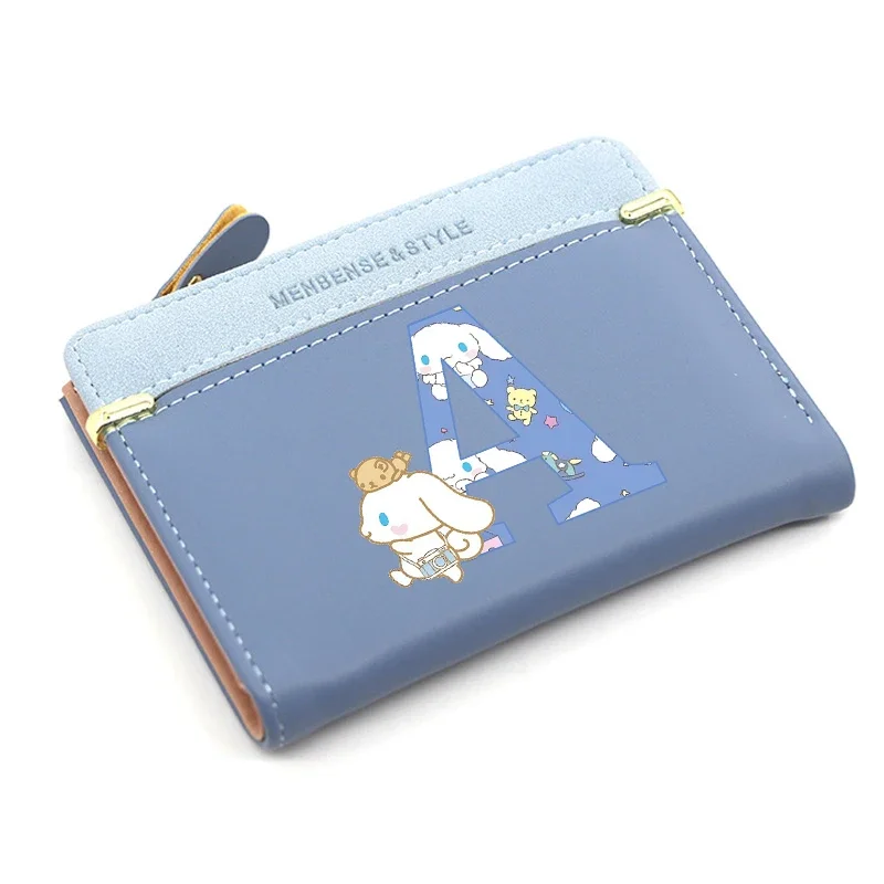 Carteras bonitas de Cinnamoroll, monedero para mujer, dibujos animados de Sanrios, Anime, Pu, monedero informal, tarjetero de mano, cartera con botones de regalo
