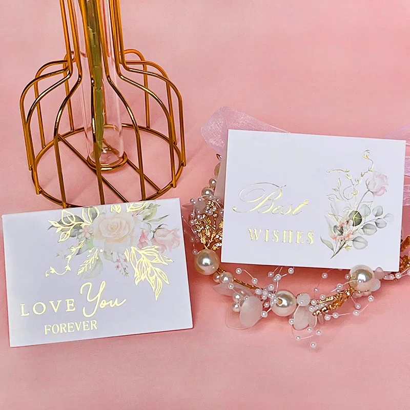 20-50pcs Golden Valentine's Day Cards & Invitations Praise Label For Wedding & Engagement Businesses Decor For Small Shops Gift