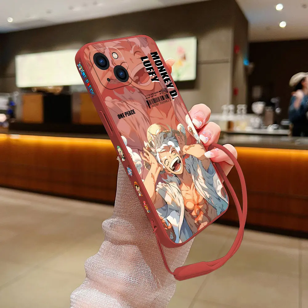 Anime Luffys O-Ones Phone Case For OPPO Reno 3 4 8 8T 8Z 7 7Z 6 5 F19 F9 Pro 4G 5G Liquid Soft P-Pieces Cover With Hand Strap