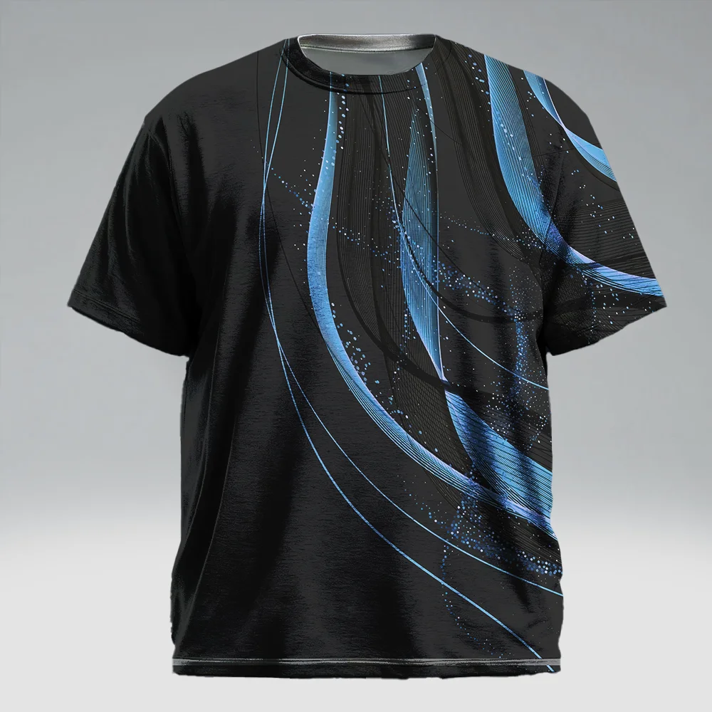 

S-9xl plus size Men's Short Sleeve T-Shirt: Textured-Chic Style - Sleek Herringbone Texture, Wrinkle-Resistant, Weekend Outings