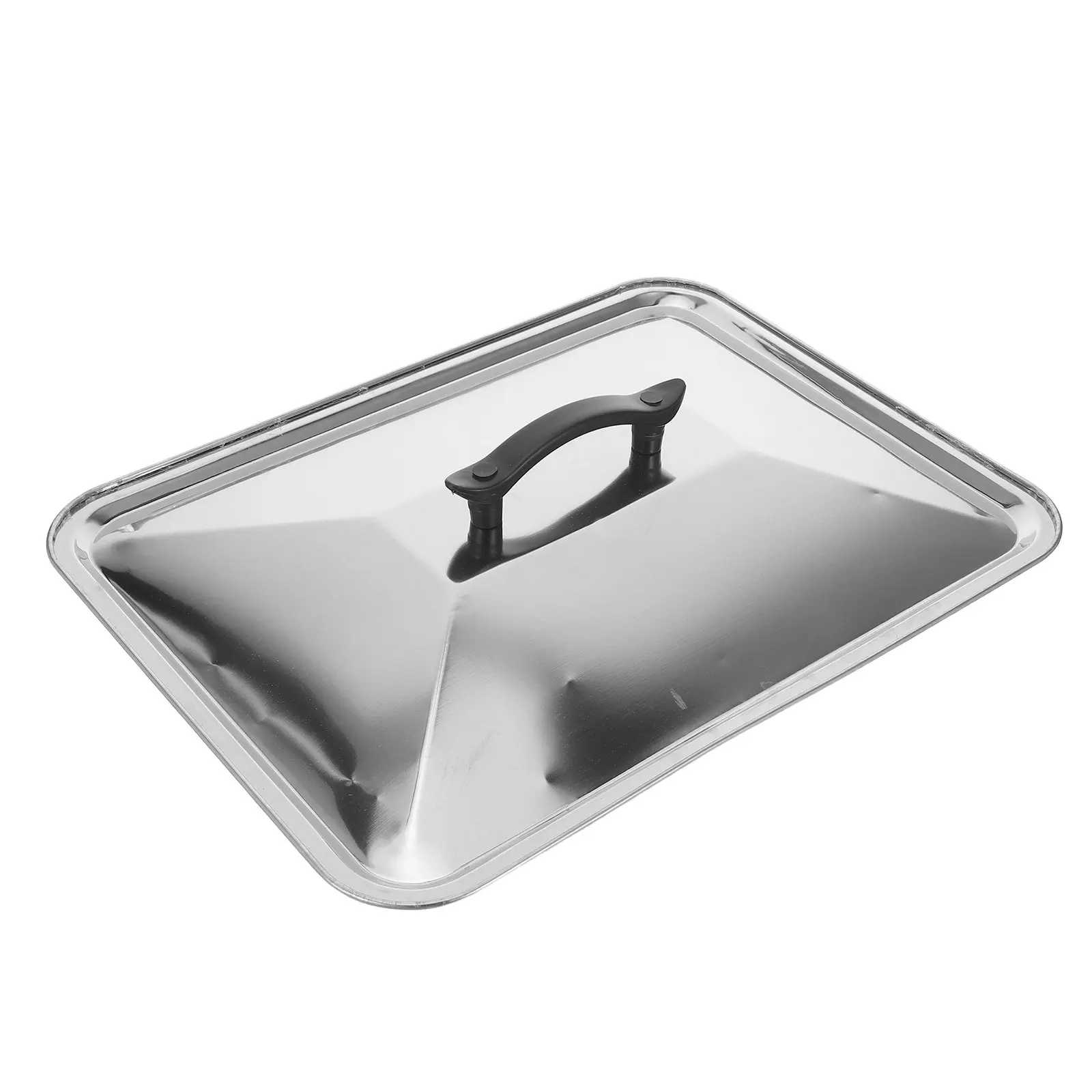 Stainless Steel Pot Lid 40x30cm with Large Handle – Anti-Splash, Steam-Retaining Cooking Cover for Home & Restaurant