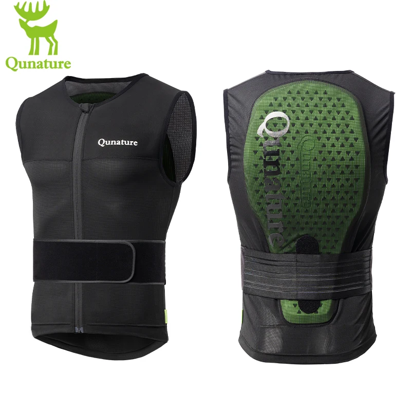 Qunature-Chaleco de esquí para adultos, protección de espalda para deportes al aire libre, ensanchado, grueso, almohadilla ESA, transpirable, para