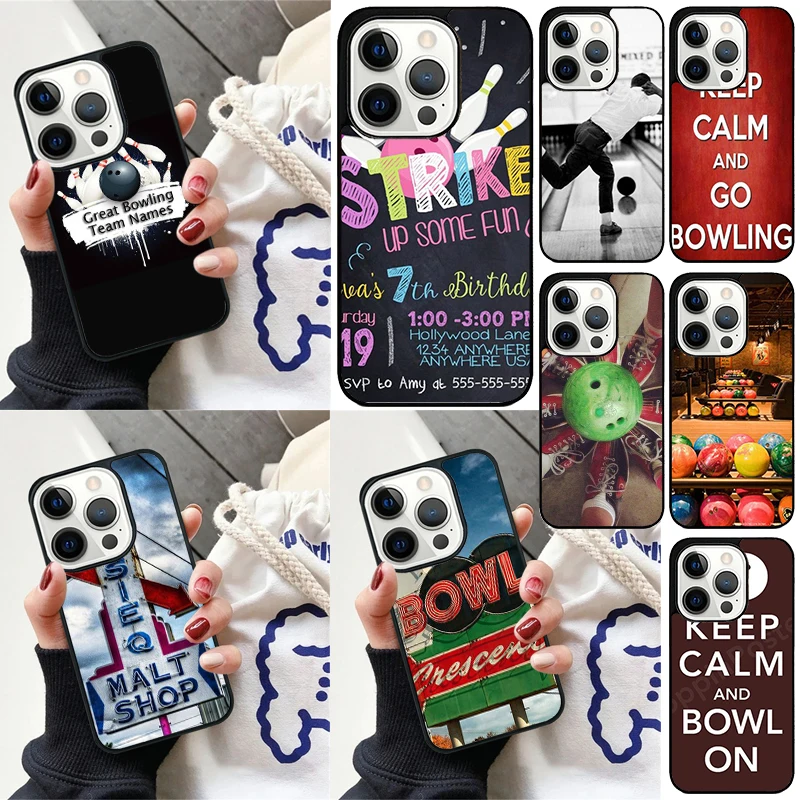 Bowling ball phone Case Cover For iPhone 16 15 14 Plus X XR XS for apple 16 11 12 13 mini Pro Max coque