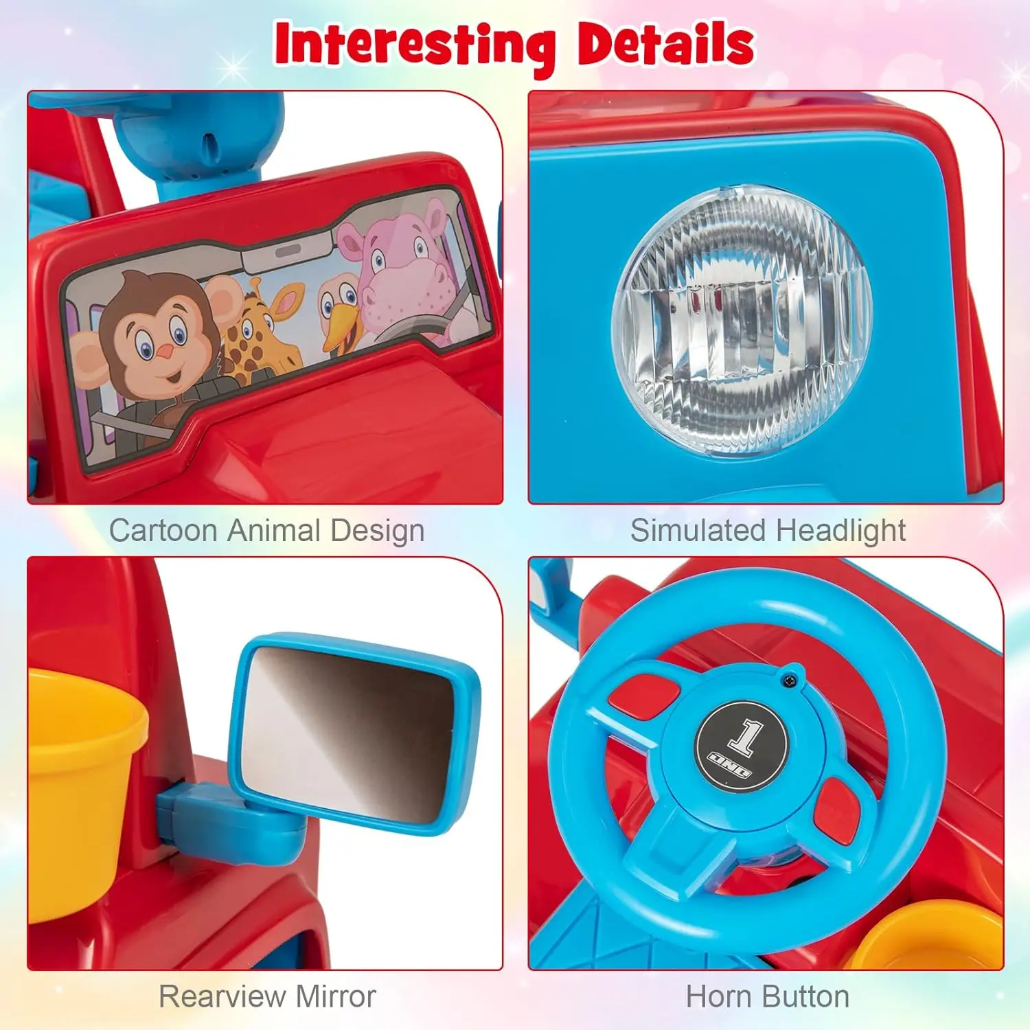 ขี่รถสําหรับเด็กวัยหัดเดิน, รถยนต์ไฟฟ้า Jeep สําหรับเด็ก 6V พร้อมยางเก็บของ, แตร, เครื่องชาร์จ, ขี่มอเตอร์แบบใช้แบตเตอรี่