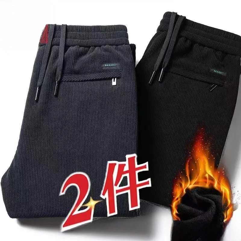 

Men's Autumn Winter Corduroy Elastic Waist Casual Pants Versatile Youth Fce Thi Workwear Corduroy Long Trousers