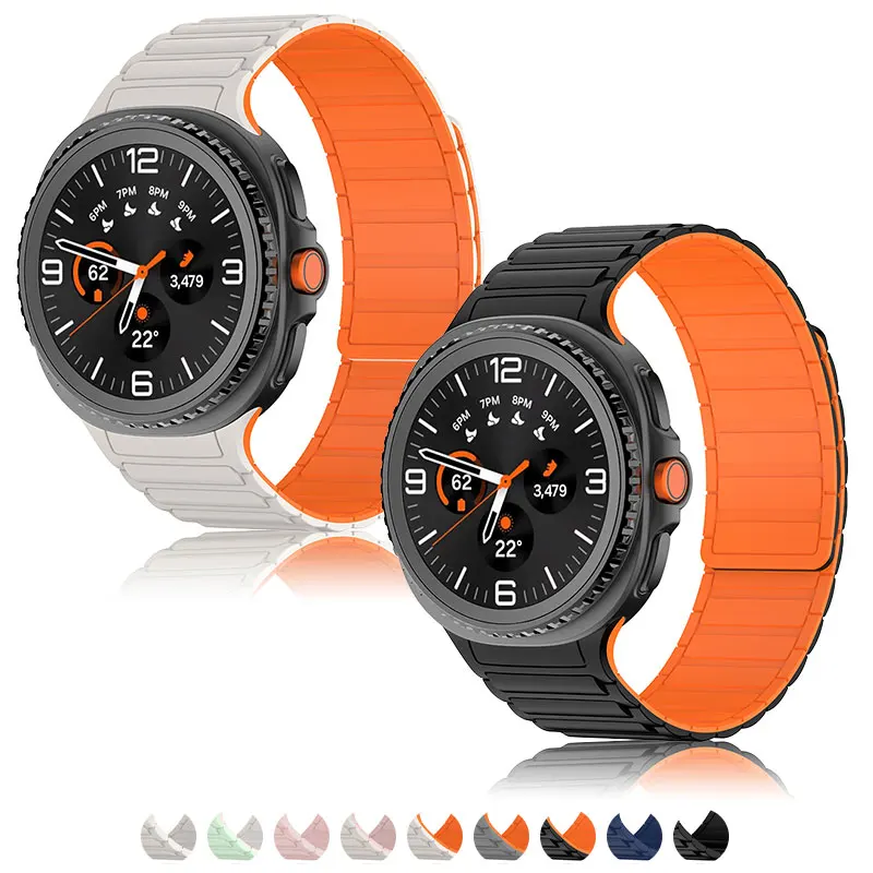 Silikonarmband für Samsung Galaxy Watch 8 40 mm 44 mm Magnetarmband Zubehör Band für Galaxy Watch 8 Classic 46 mm Armband