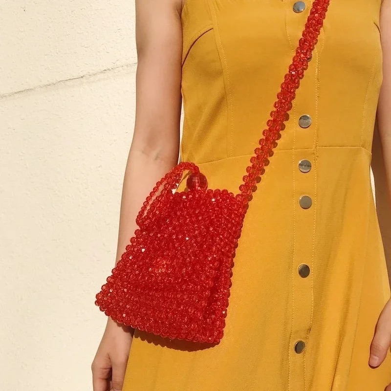 

Handbag Designer Cross Body Bag High Quality Fashionable Purses 2024 Trend Retro All-match Fashion Small Cute Women's Beaded Bag