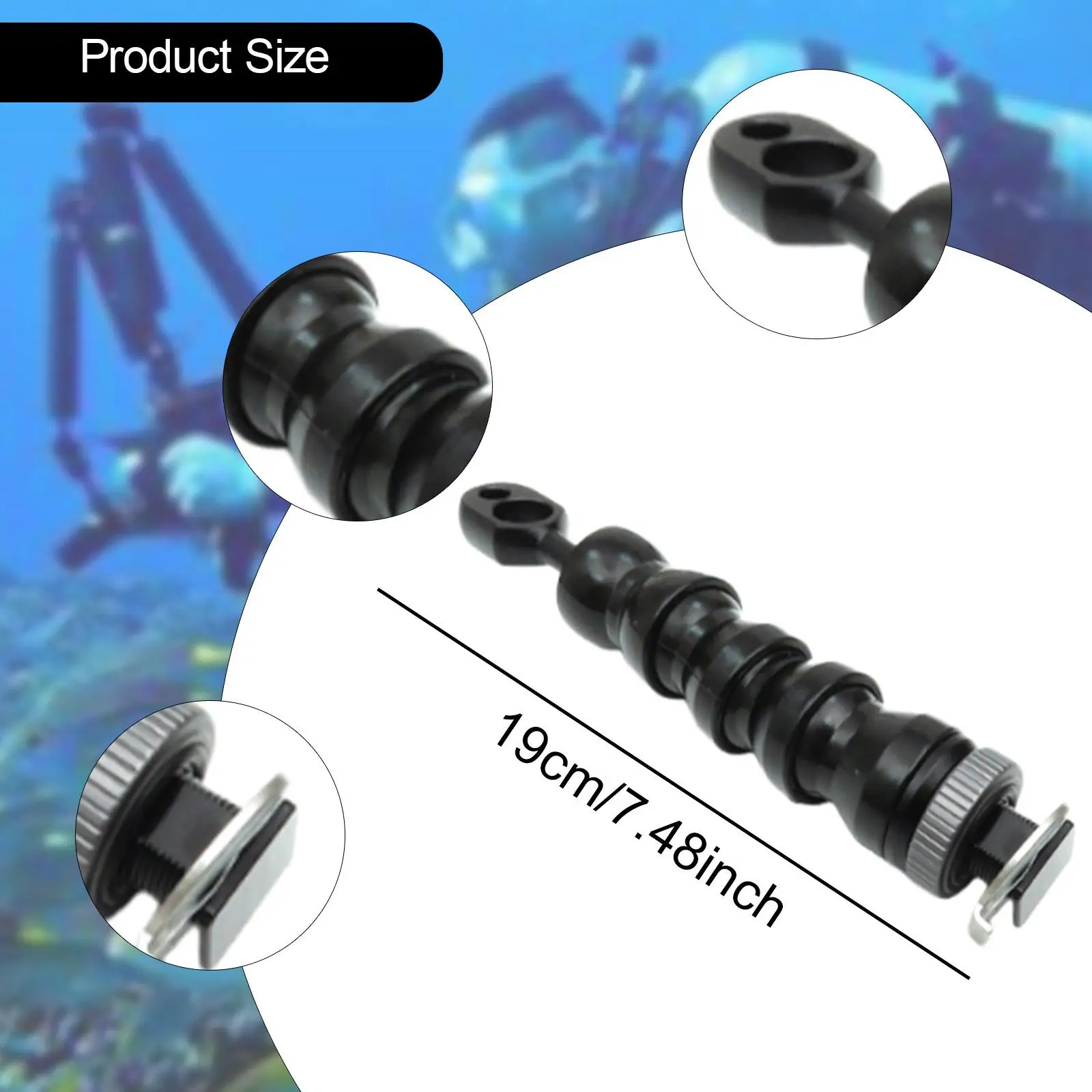Underwater Camera Light Arm for Action Camera Cage Dive Rig Lighting System Connection Universal for Scuba Flexible Lamp Arm