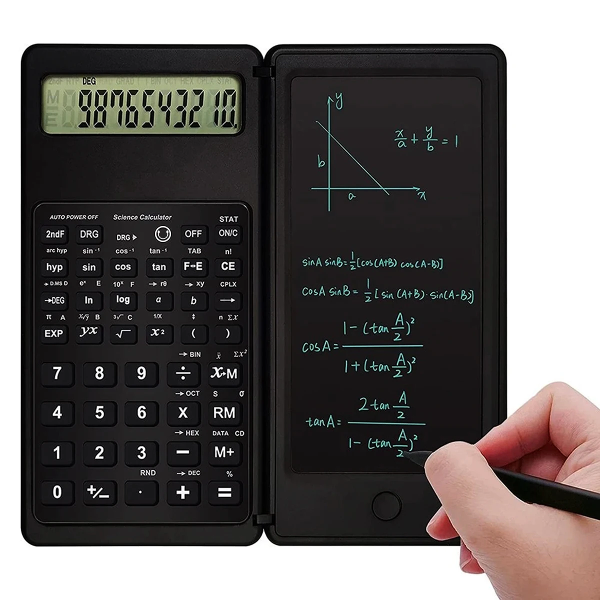 6 Inch LCD Writing Tablet Digital Drawing Pad Foldable Calculator 10 Digits Display with Stylus Pen Erase Button Lock Function