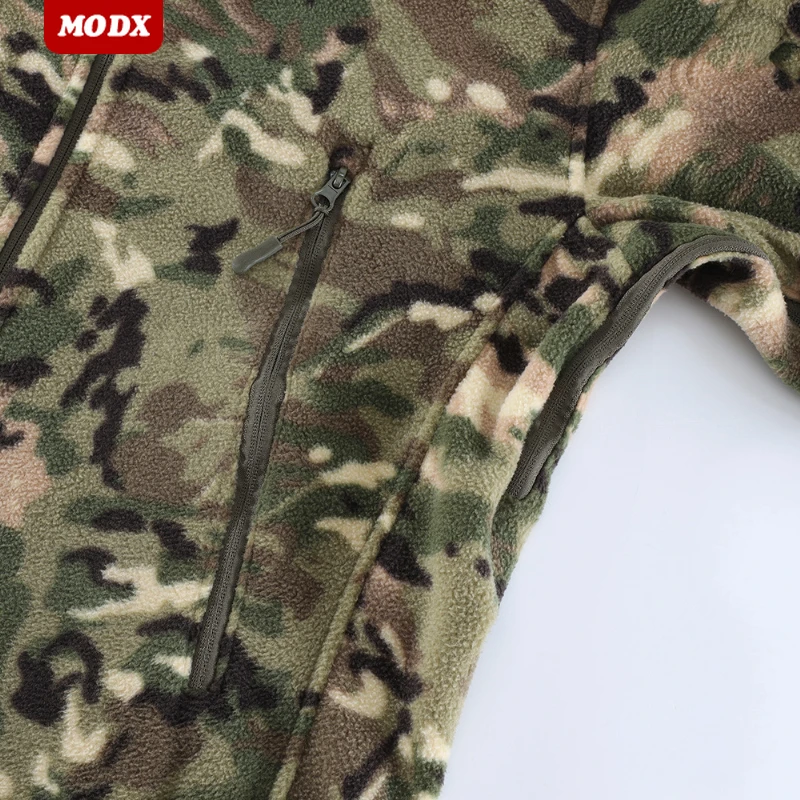 New Thick Men Outdoor Camouflage Warm Jacket Stand Collar Double Sided Polar Fleece Coat Sports Cycling Hiking Tactics Outwear — zdjęcie 6