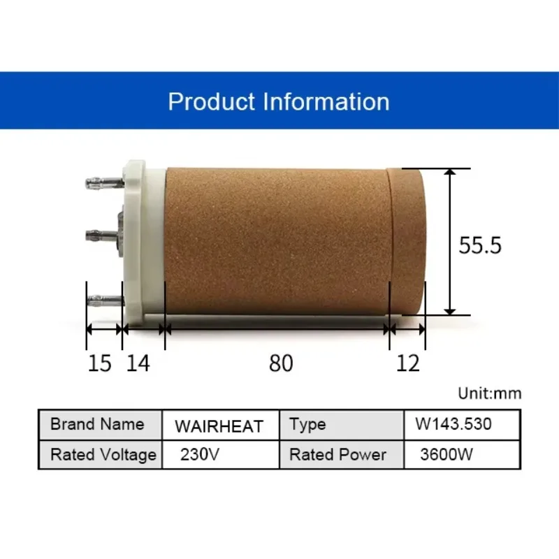 

Hot air Heater Industrial Hot air Blower Heating Equipment 143.530 230V 3600W Heating element for Hotwind