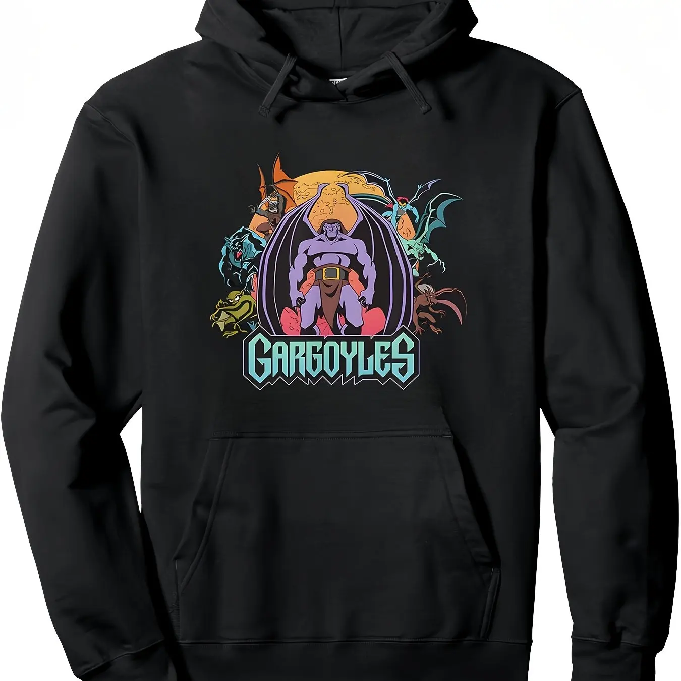 

2025 New Disney Men's Black Gargoyle Cartoon Pattern Hoodie Suitable for Sports and Casual Dress Halloween Party