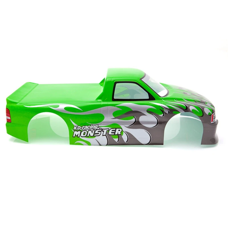 L81A 2025-2Pcs For 1/10 RC Car Venom T-10 PVC Painted Body Shell Pick Up Truck Width 205Mm Wheelbase 255Mm - Green & Red